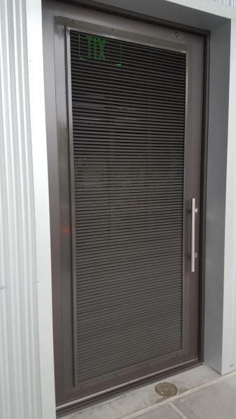 Aluminum Door Screen — Aluminum door screen powder coated to match existing door