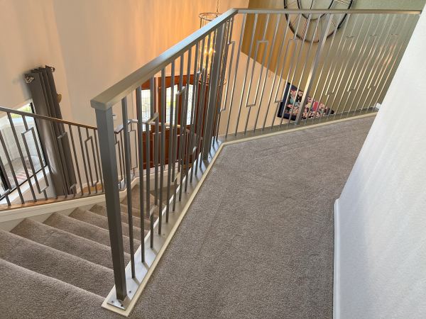 Contemporary Railing — Contemporary stainless steel railing featuring custom made pickets