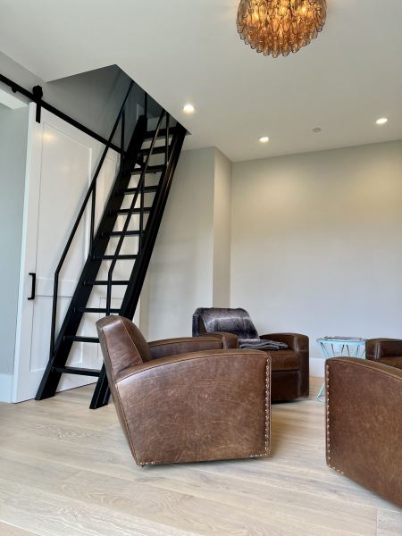 Access Ladder — Custom-fabricated access ladder designed for durability and safety, featuring: 6” x 2” x .188” rectangle tube legs with pipe hand-grip attached 5” x 2” x .120” rectangle tube treads, 26” wide Standard 1-1/4” pipe hand-grip M...